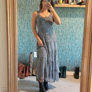 Nine West tiered black and white maxi dress
